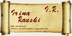 Irina Rauški vizit kartica